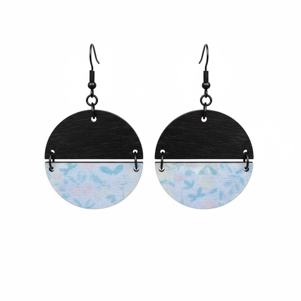 Chic Black and White Patterned Earrings